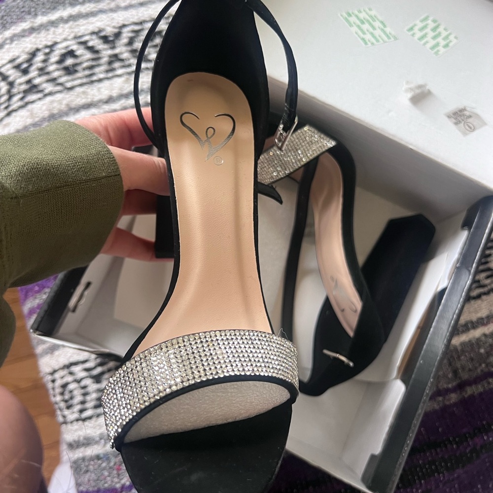 NWT Rhinestone Heels - Picture 2 of 6